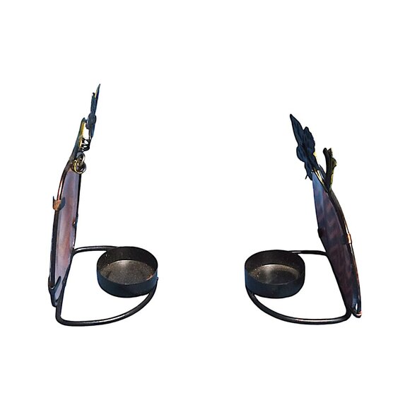 Chevron Pumpkin Tealight Holders Rustic Zigzag Pattern Table Mantel Home Décor - Picture 2 of 3